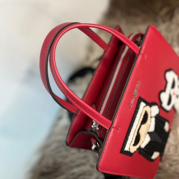 ❌SOLD❌ Karl Lagerfeld Paris Maybelle Red Top Handle Satchel Crossbody Bag NWT - Picture 6 of 9